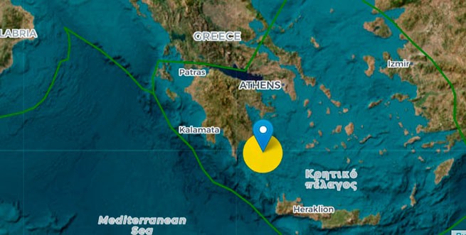 Землетрясение силой 4 балла сотрясло Лаконию