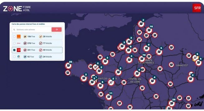 Французские оптоволоконные сети были разрушены в шести регионах